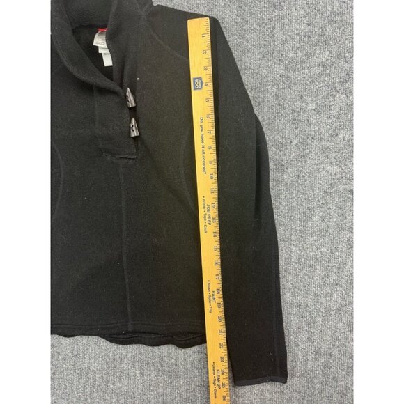 The North Face Fleece Sweater Women's S Black Toggle Button Pullover Mock Neck - Picture 6 of 7